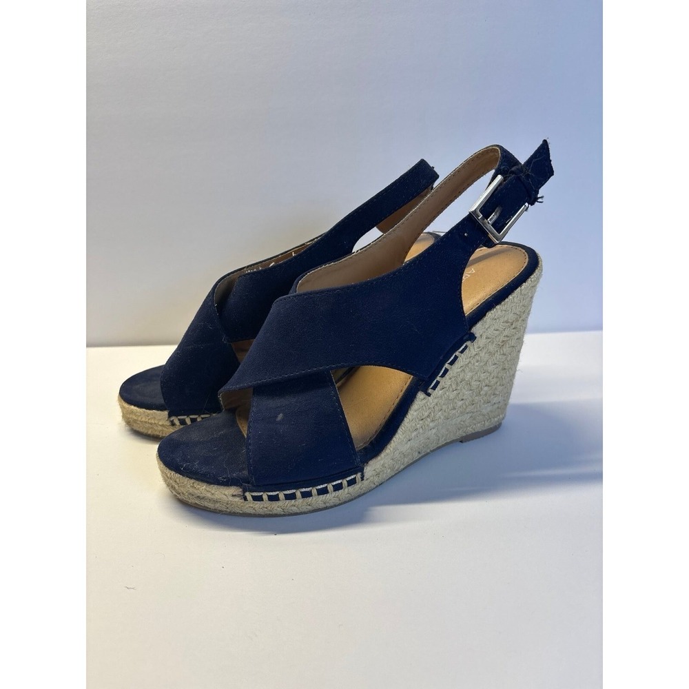 Navy Blue and Wicker Apt 9 Wedge Shoes (size 6)